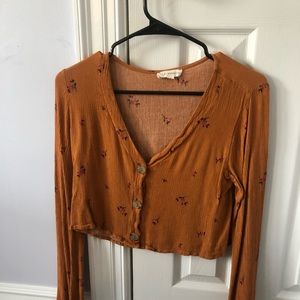 Orange Floral Crop Top